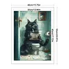 Toilet Cat Reading Newspaper-11CT Stamped Cross Stitch 40*53cm tapestrymarket