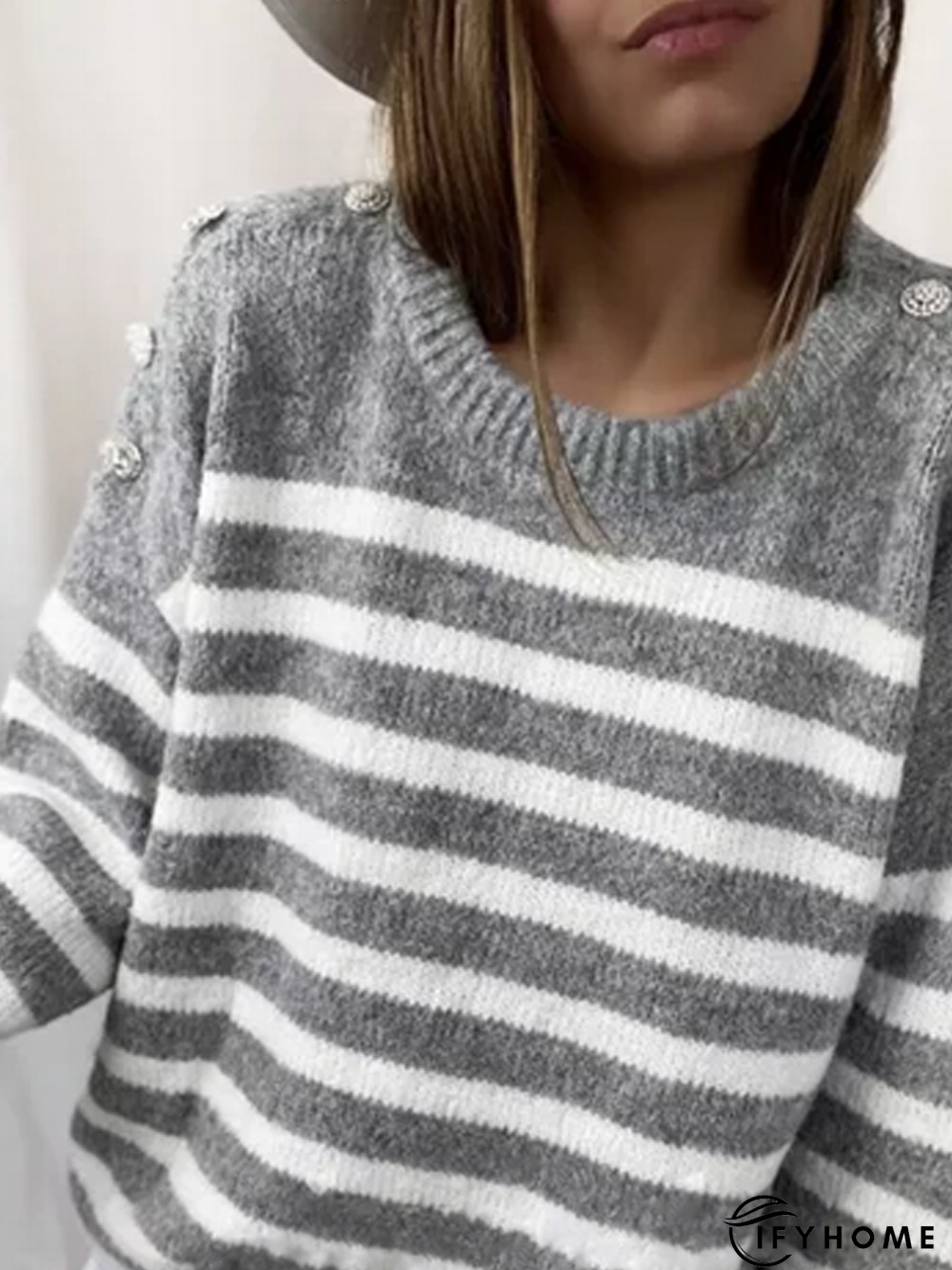 Crew Neck Casual Vintage Striped Sweater | IFYHOME