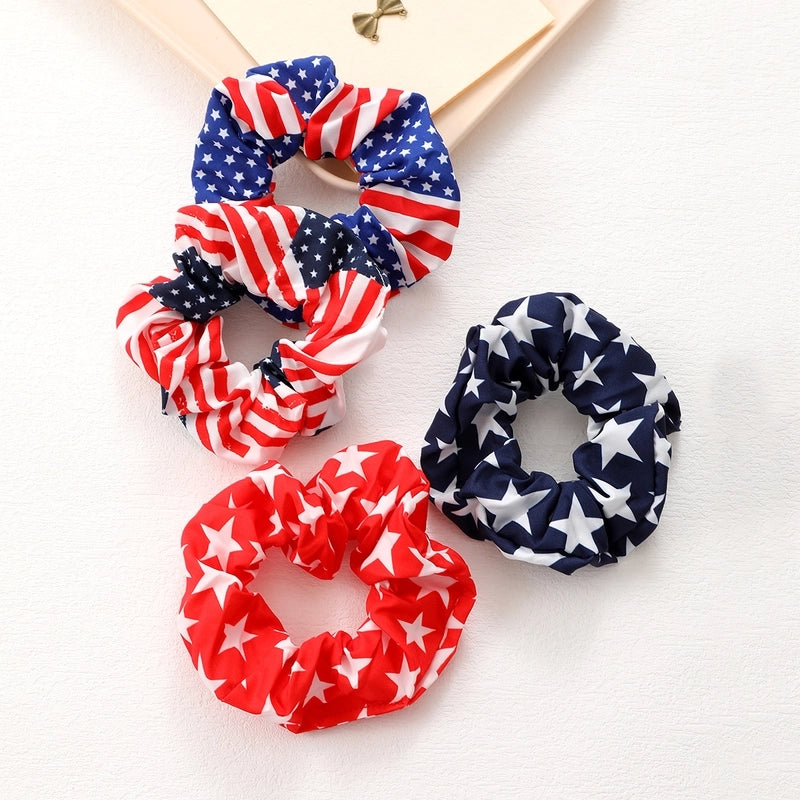 Women’s Minimalist Classic Style American Flag Cloth Hair Band Hair Tie