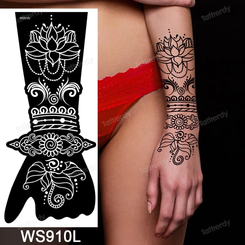 1 Sheet Flower Lace Henna Stencil Body Art Temporary Tattoo Sticker Airbrush Print Stencil Stamp Plates Template Mandala Wedding