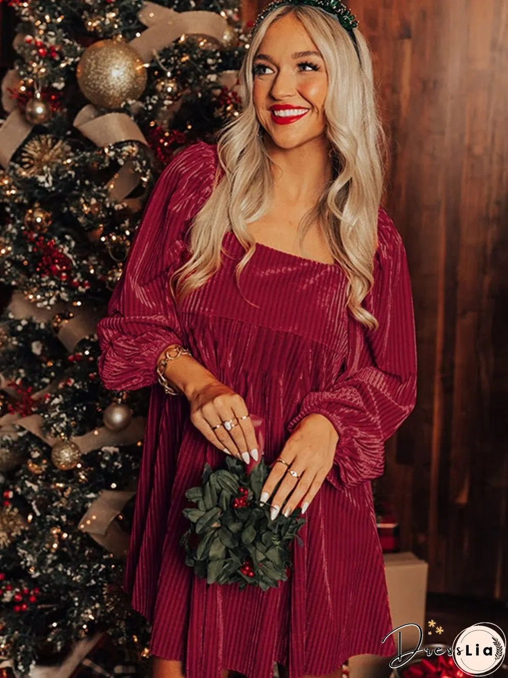 Square Neckline Mini Dress