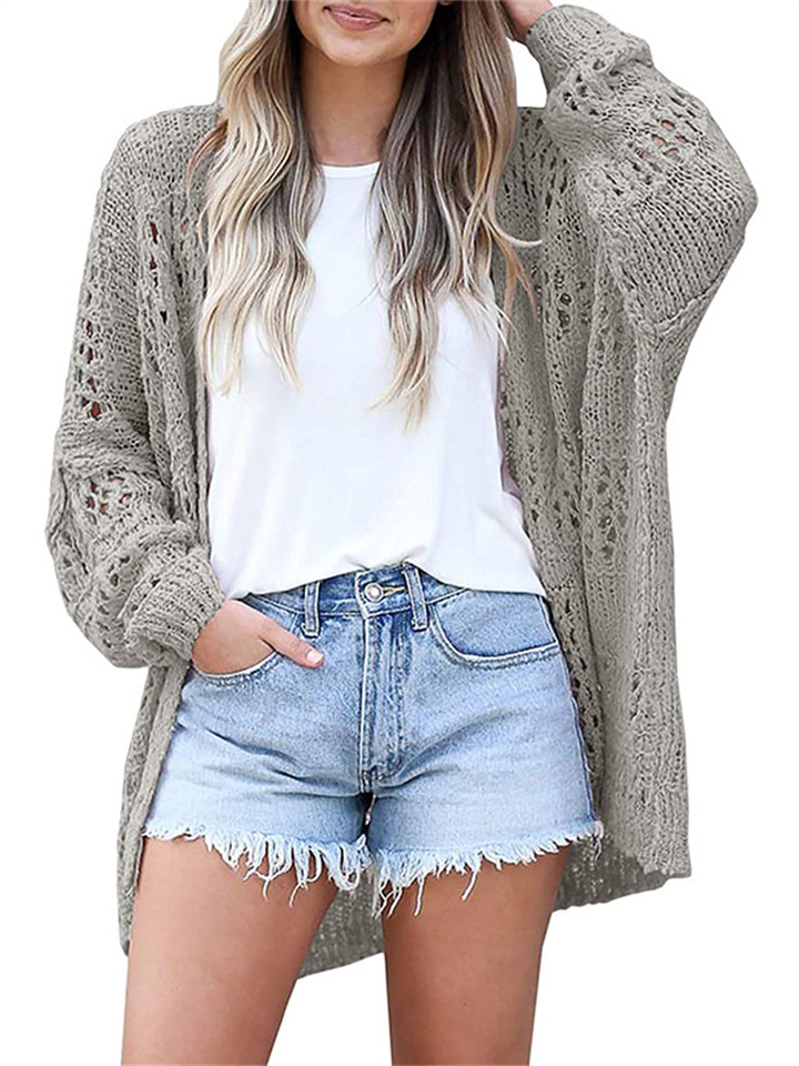 Spring and Autumn New Fashion Ladies Cardigan Long-sleeved Skeleton Jacket
