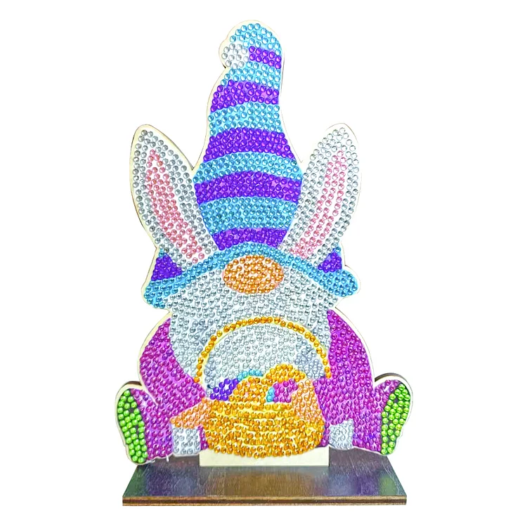 DIY Crystal Diamond Ornament Handmade Wooden Single Sided Drill Easter Kids Gift