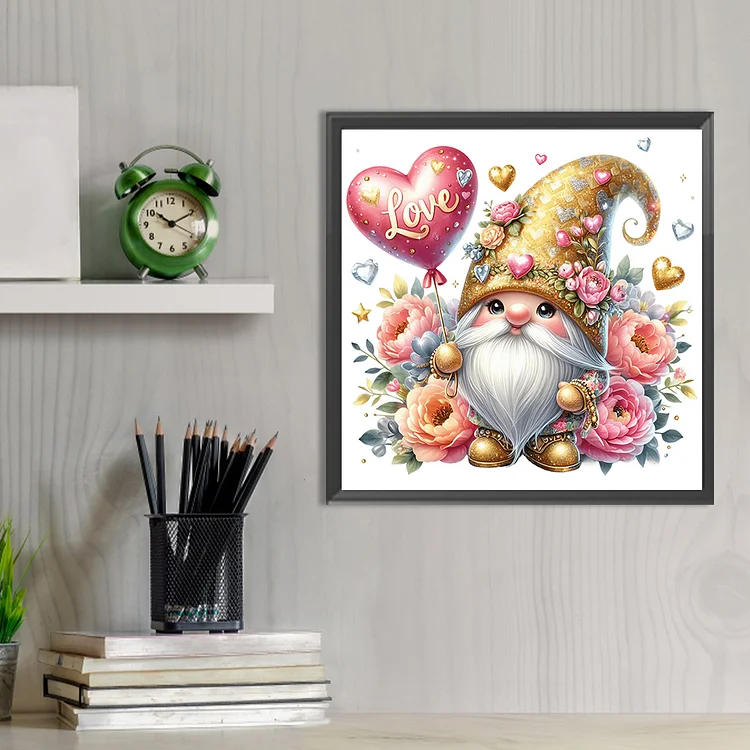 Diamond Painting - Full Round - Valentines Day Gnome(30*30cm)-1119655