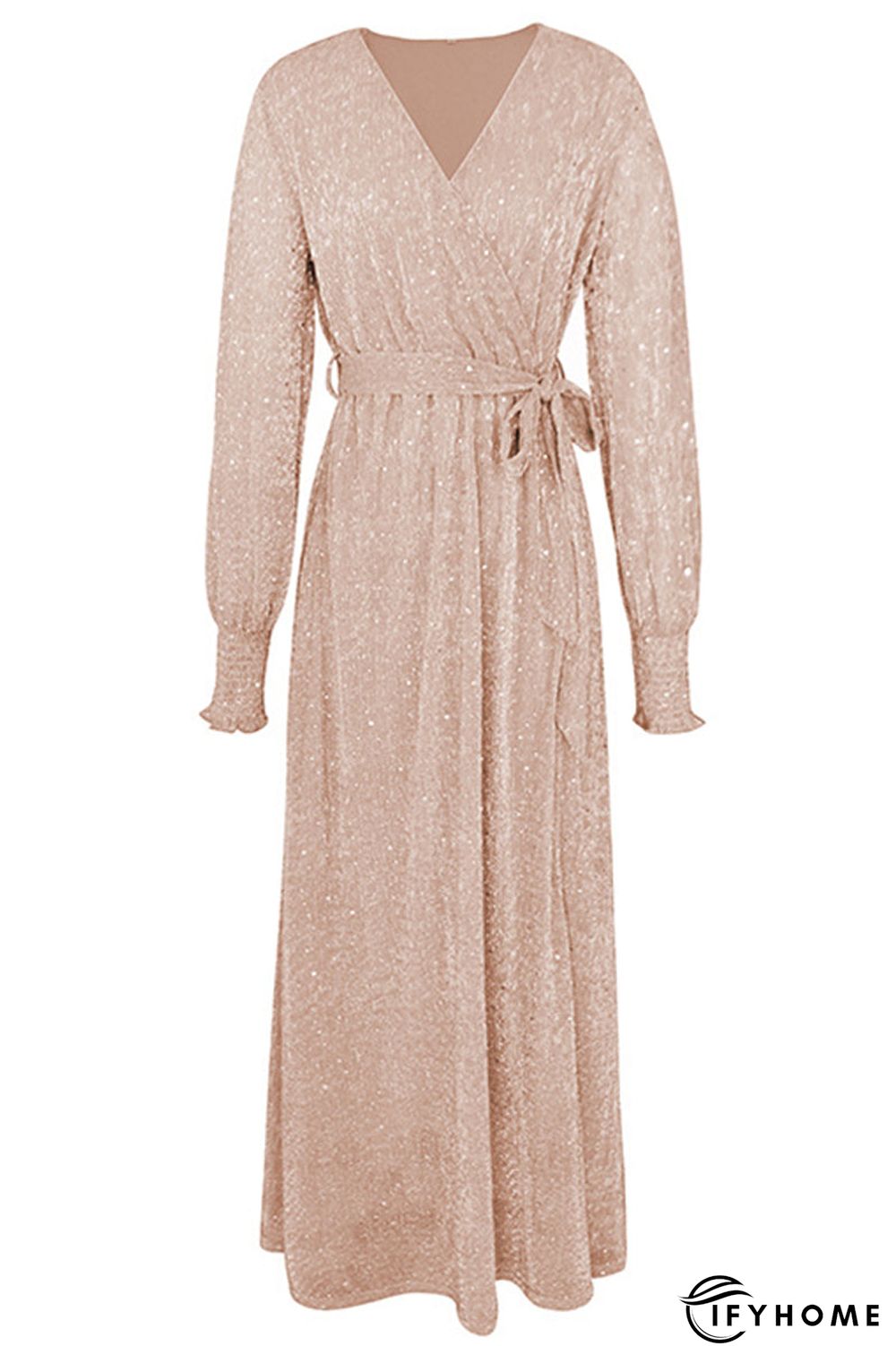 Elegant Formal Solid With Belt V Neck A Line Dresses(5 Colors) | IFYHOME