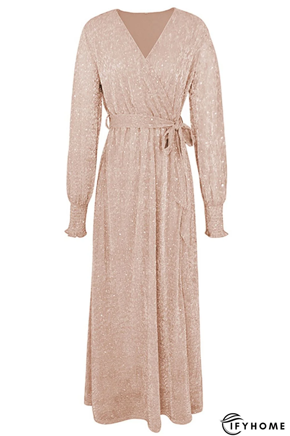 Elegant Formal Solid With Belt V Neck A Line Dresses(5 Colors) | IFYHOME