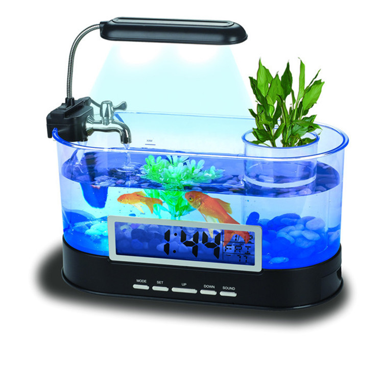 Week Temperature Alarm Transparent Mini Fish Tank
