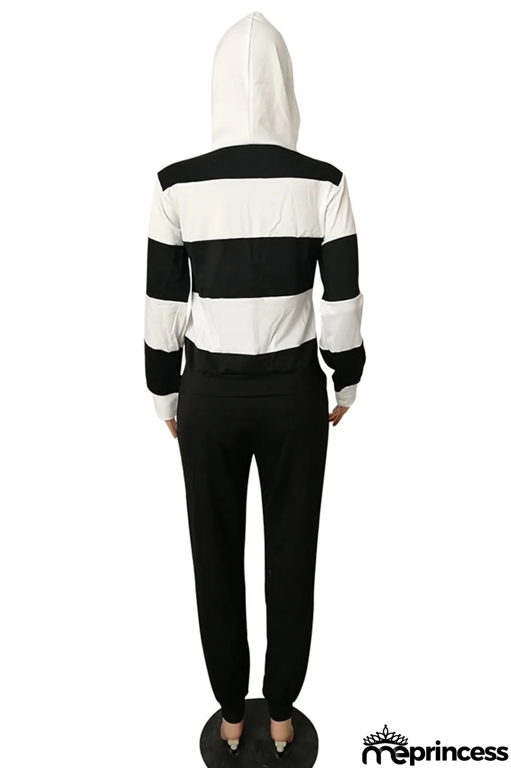 Red Polyester OL Striped Patchwork Print pencil Long Sleeve Two Pieces