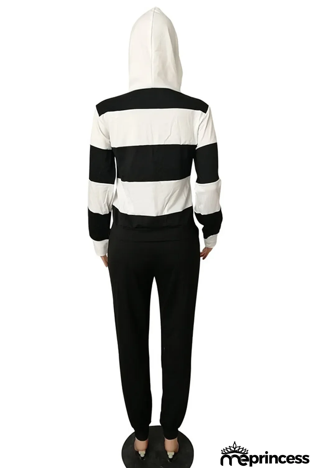 Red Polyester OL Striped Patchwork Print pencil Long Sleeve Two Pieces