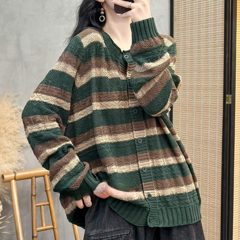 Chicfifth Sweater Women Winter Long Sleeve High Quality Autumn Vintage Top Knitted Cardigan