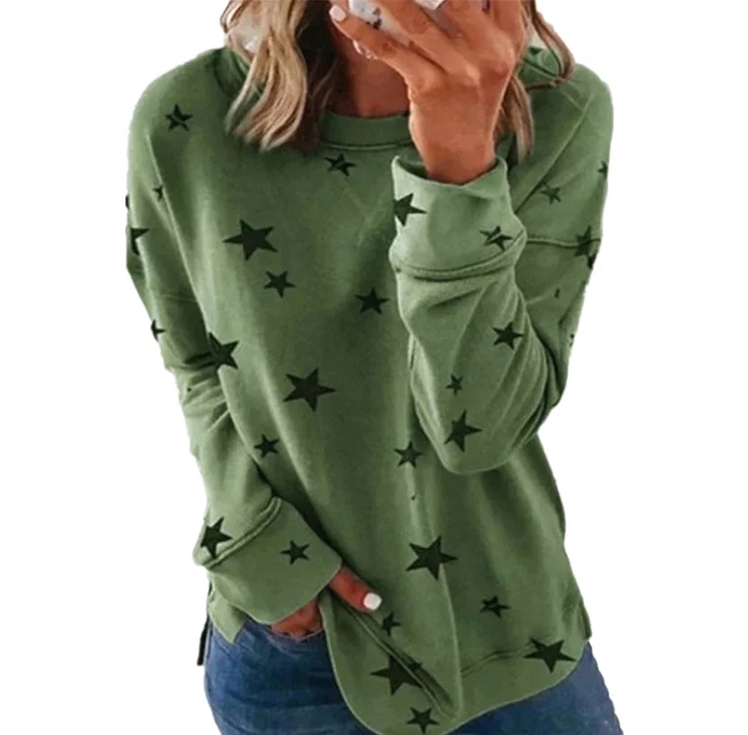 Uveng Loose Oversized Urban Leisure Long Sleeves T-shirt Printed Sweater