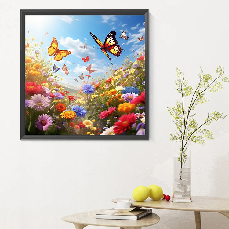 5D Diamond Painting Dragon with Flowers on a Table Kit - Bonanza