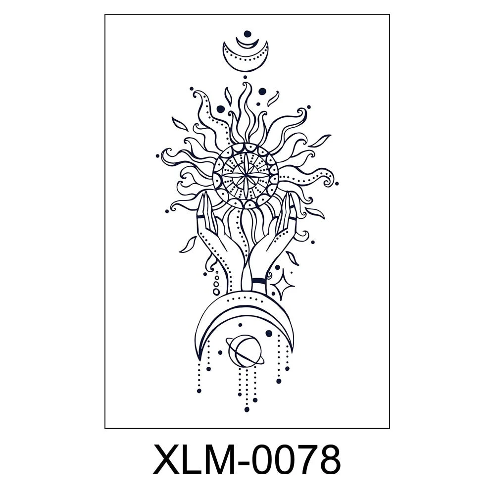 Semi-permanent waterproof sweat plant lasting big picture tattoo flower arm non-reflective herbal juice tattoo sticker