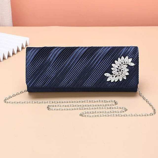 Women's Evening Bag Chain Bag Polyester Crystals Chain Party Bag