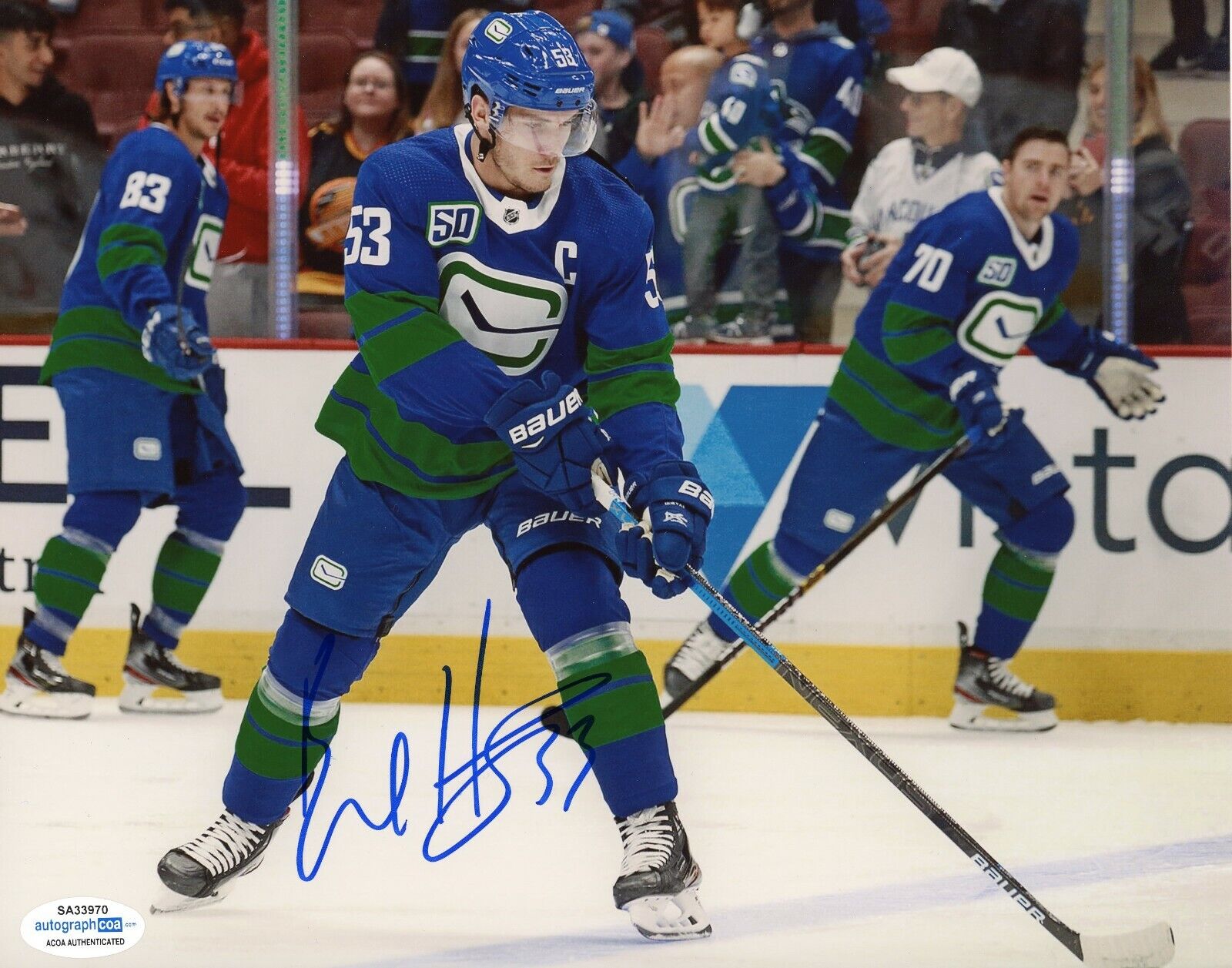 Vancouver Canucks Bo Horvat Signed Autographed 8x10 NHL Photo Poster painting ACOA #C2