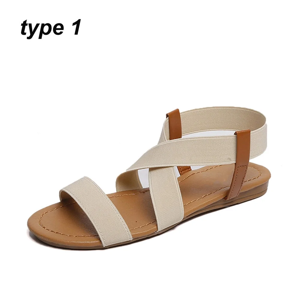 zapatos de mujer shoes Women sandals Ladies fashion casual Flat sandals shoes solid colour Summer comfortable sandals flat shoes