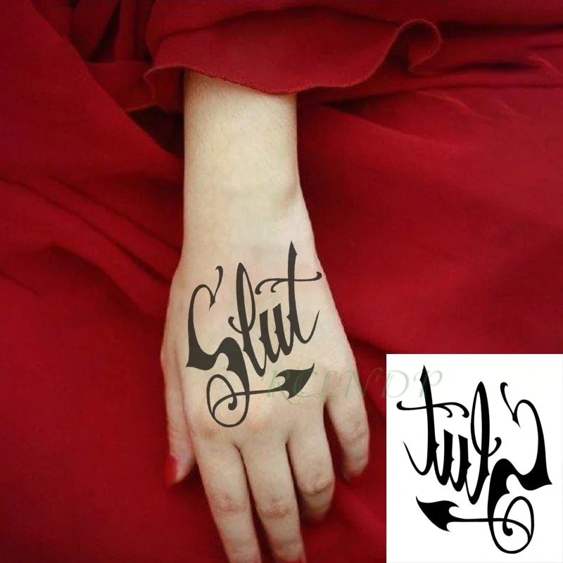 Waterproof Temporary Tattoo Sticker sexy English Letter Words Arrow Fashion Pattern Flash Tatoo Fake Tatto for Women Men