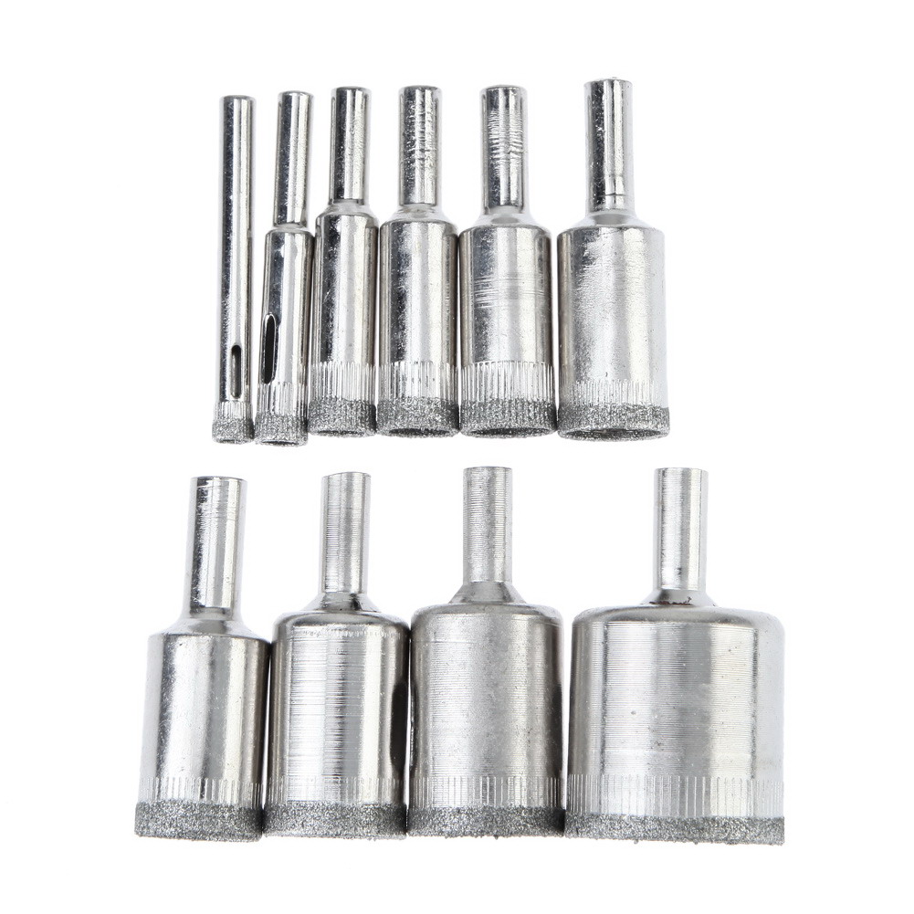 

10 Pcs Diamond Drill Bit Set 6Mm To 30Mm Diamond Tools Hole Saw Use Glass, 501 Original