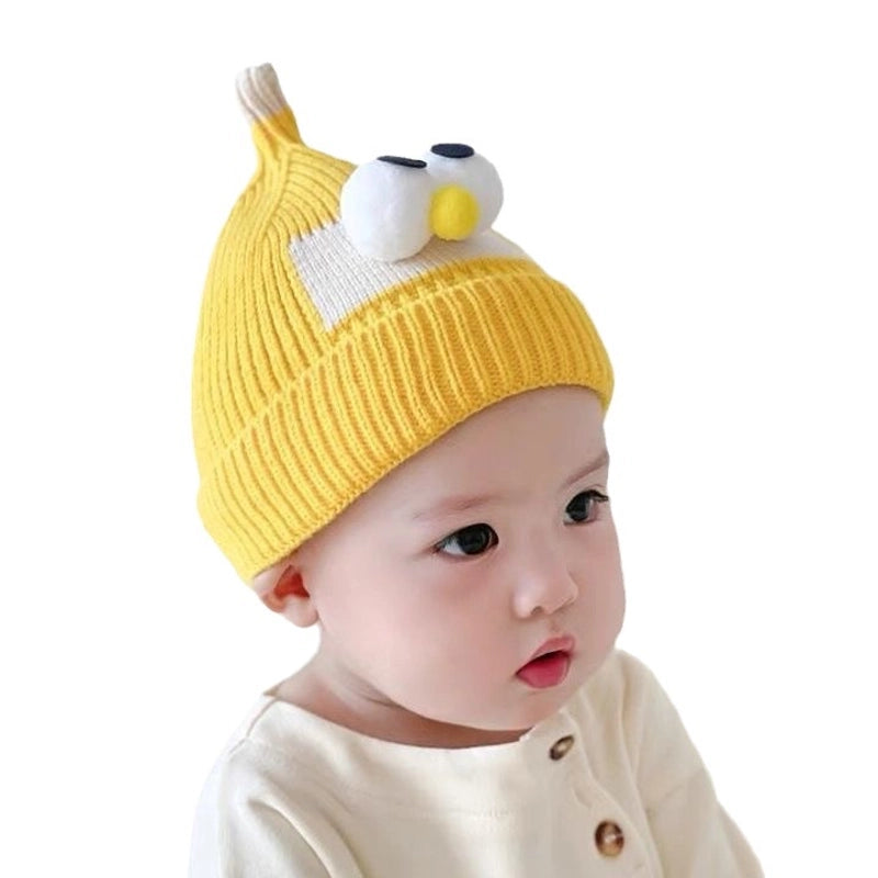 Baby Hat Autumn And Winter Boys And Girls Baby Knitted Wool Hat Cute Super Cute Baby Big Eyes Pullover Cap Trendy