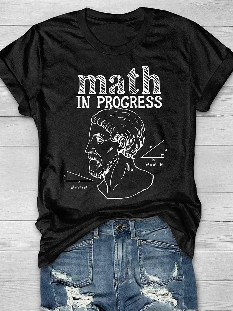 Math In Progress Print Short Sleeve T-shirt