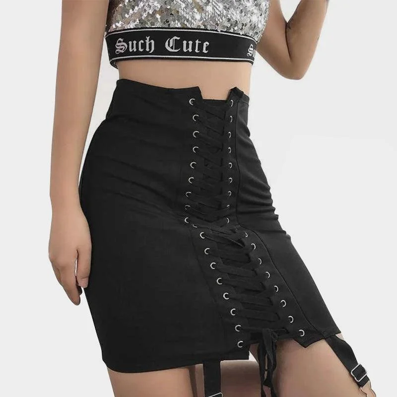 Stitched Up Mini Skirt