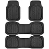 CAR PASS 3 Row Heavy Duty Rubber Car Mats, Deep-Dish All-Weather Floor Mats for 7 Seats 8 Seater 2nd & 3rd, Waterproof Universal Trim to Fit Liner Van,SUV,MPV,7 Passengers Vehicle,(Black 3 Row)