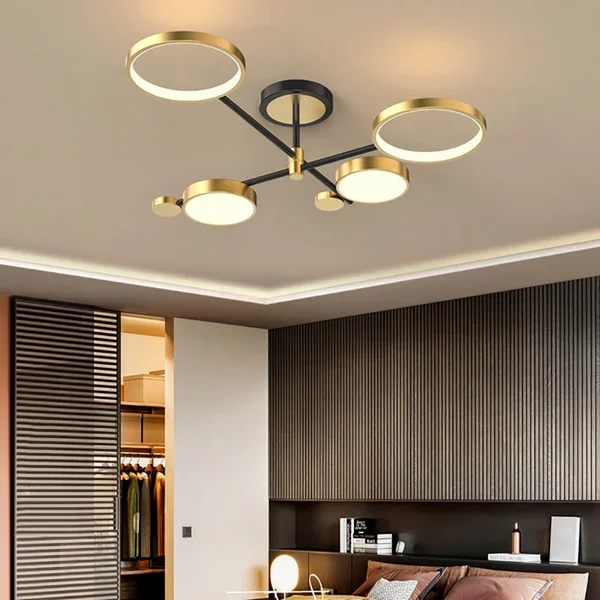 Modern Semi Flush Mount Lighting Black LED Ceiling  Light  JOSENART Josenart