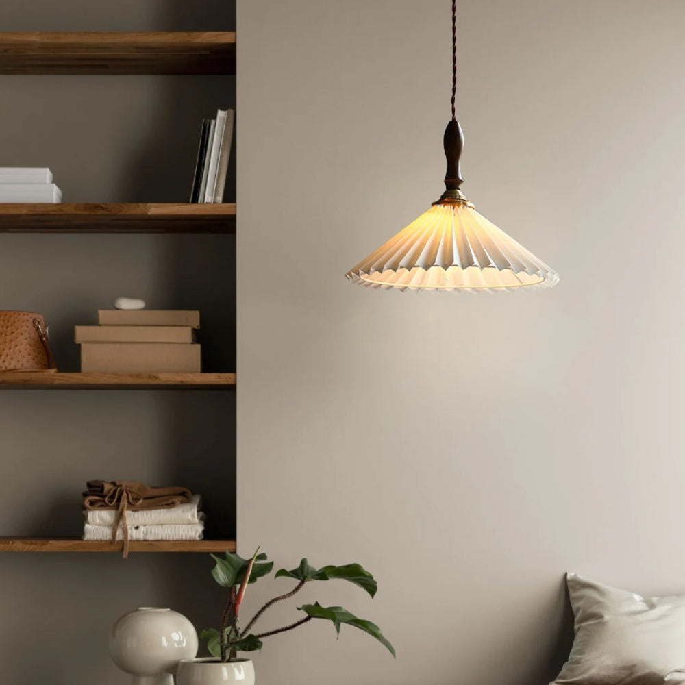 Nordic Minimalist Pleated Shade Pendant Light