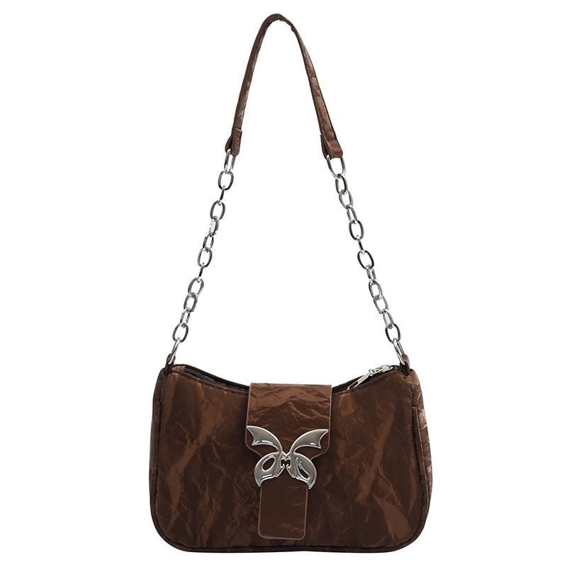 Women’s Medium Pu Leather Solid Color Streetwear Zipper Underarm Bag