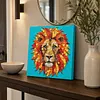 DIY Pre-Framed Lion Button Art Canvas Kit