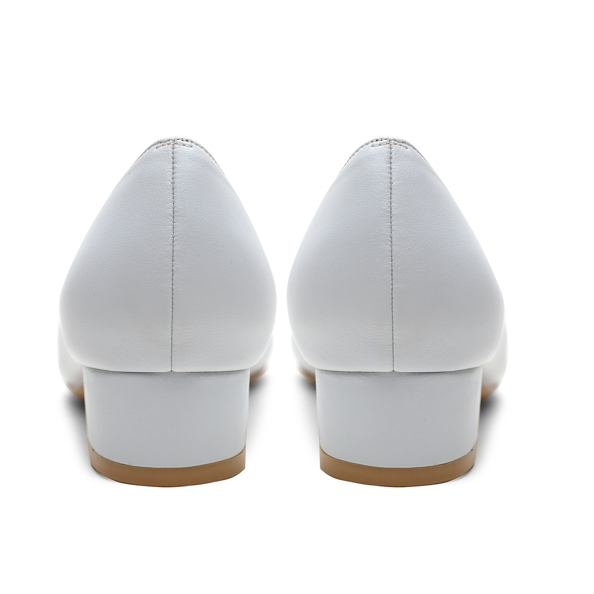 30mm Pointed Toe Kitten Chunky Heels Daily Matte Pumps Low Heels for Women-MERUMOTE