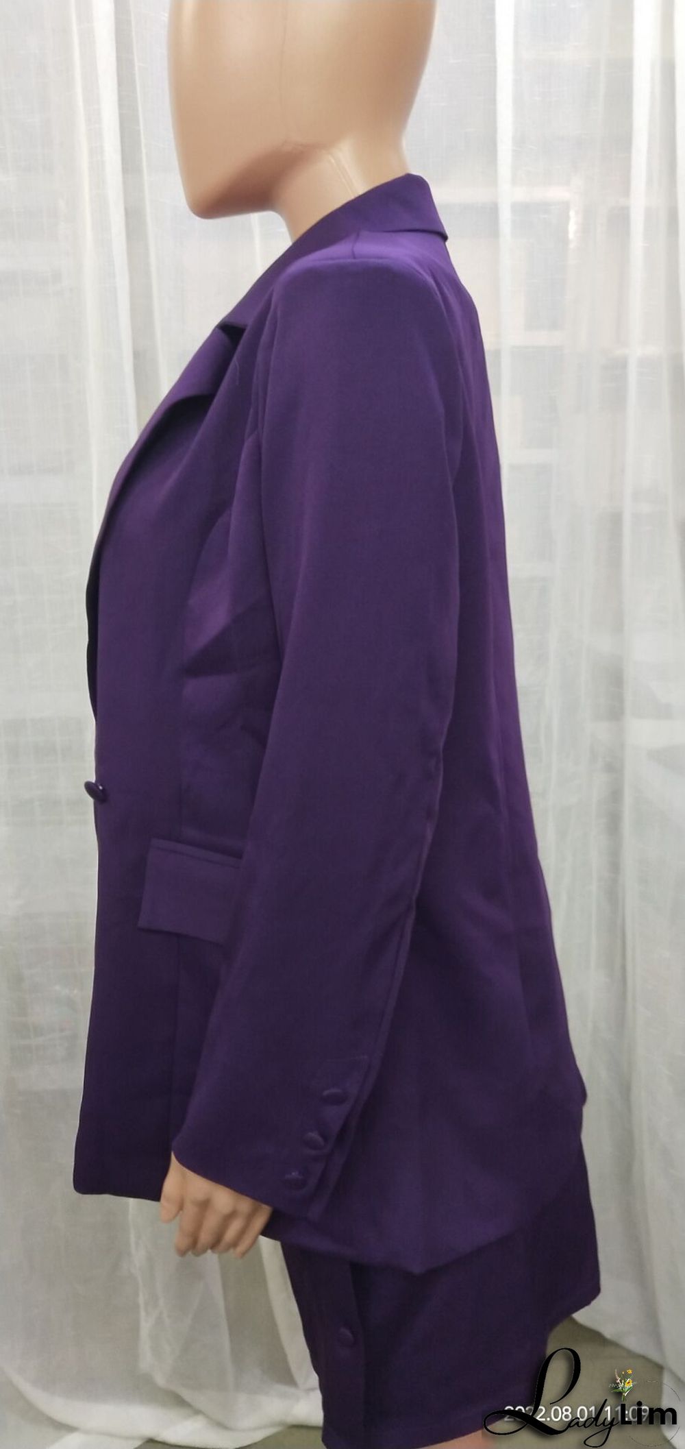 Solid Color Suit Blazer Coat Skirt Two Piece