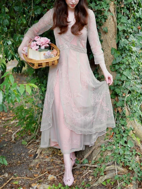 Casual Vintage Temperament Lace Women's Dress