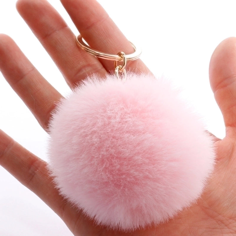 Fashion 7cm Imitation Rex Rabbit Fur Small Ball Keychain