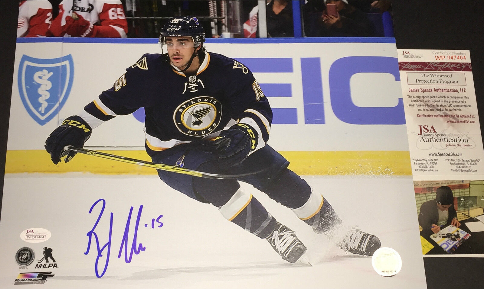 Robby Fabbri St Louis Blues Autographed Signed 11x14 Photo Poster painting JSA WITNESS COA Blue