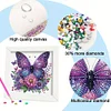 5D DIY Partial Special Shaped Drill Diamond Painting Kit Butterfly Decor With Frame Kit 18x18cm