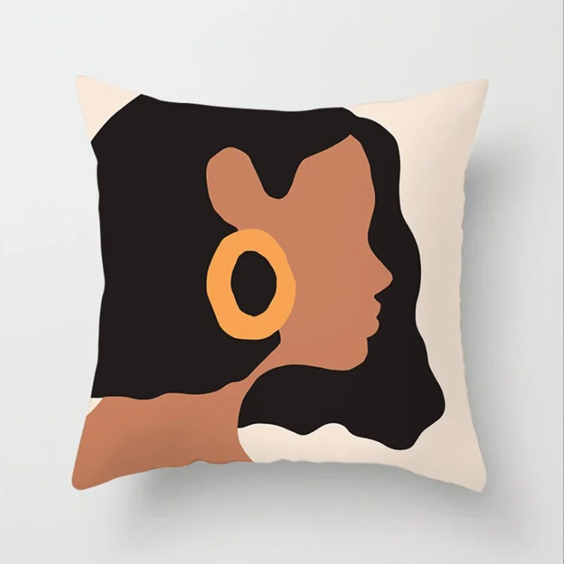 INS Nordic Morandi Cushion Cover Geometric Beauty Flower Art Pillow Cover Bed Car Office Decorative Pillowcase Modern Home Decor