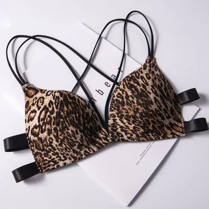 Billionm Sexy Floral Print Bra Front Buckle Underwear Seamless Cross Back Women Push up Bras 2022 New