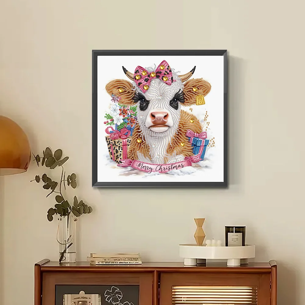 Diamond Painting - Partial Special Shaped Drill - Flower Cow(Canvas|30*30cm)