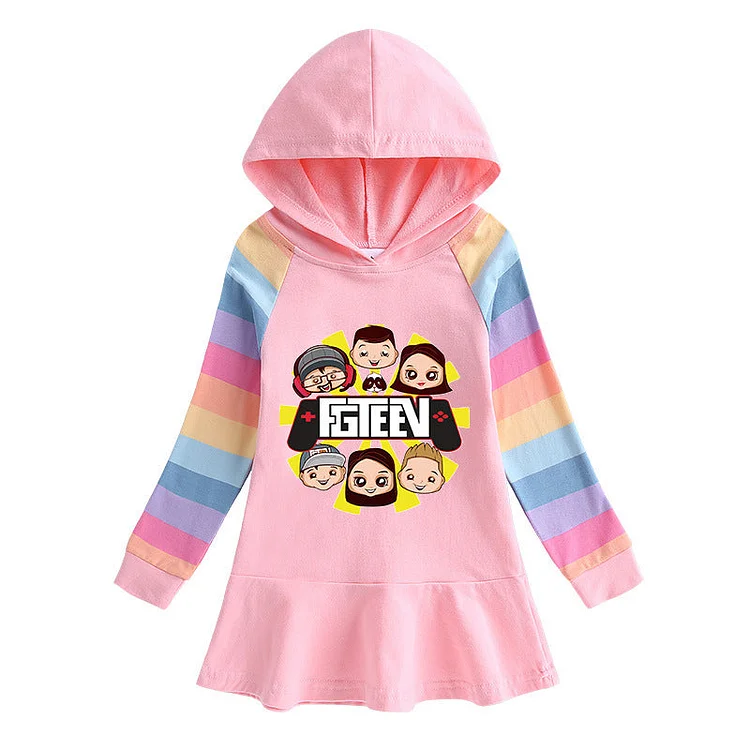 Fgteev Children's Long Sleeve Rainbow Sweatshirt Skirt