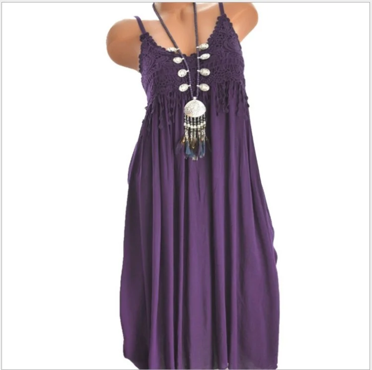 Uveng Uveng Hot Explosive Sexy Lace Sling Long Dress Seven Color Eight Yards