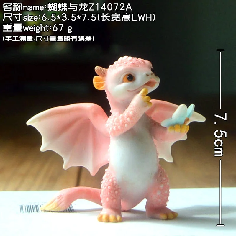 Rex the Green Dragon Figurine Planter Mini Collectible Fantasy Dragon Ornament with Castle Flowerpot Fairy Garden and Terrarium