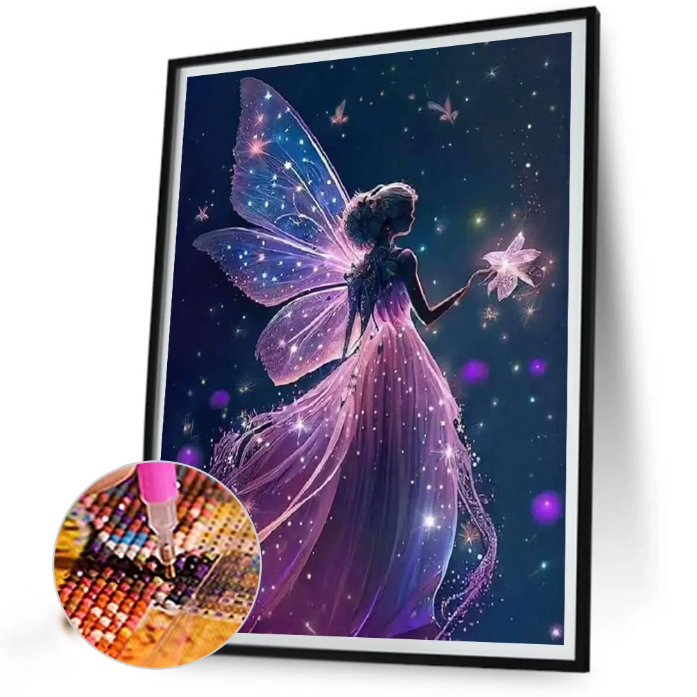 Diamond Painting - Full Round Drill - Butterfly Fairy(30*40cm)