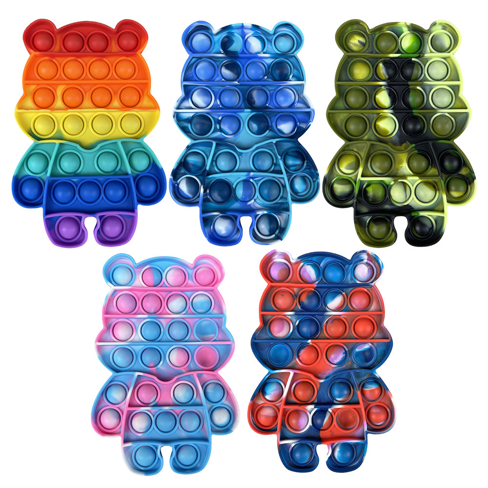 

Tie-Dye Bear Push Bubble Fidget Toy Autism Needs Anti-stress Relaxing Toys, 501 Original
