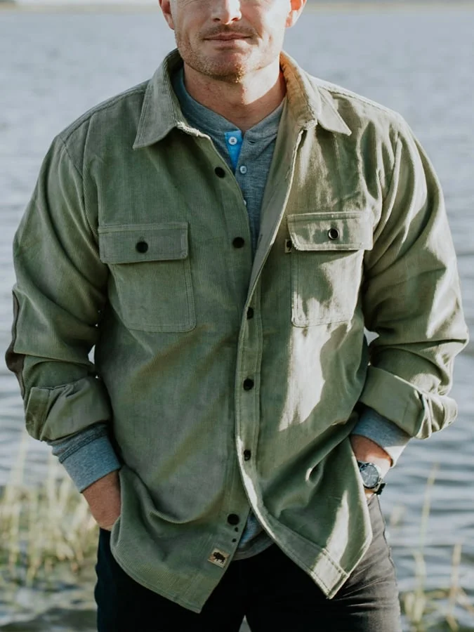 Men's Vintage Western Corduroy Shirt