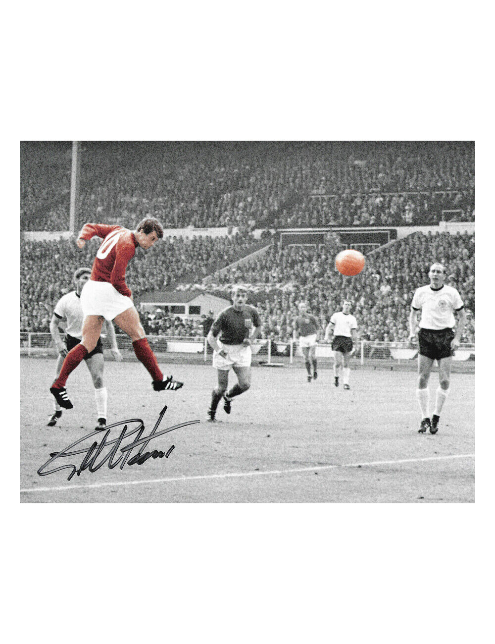 10x8 1966 World Cup Photo Poster painting Signed By Sir Geoff Hurst 100% Authentic With COA