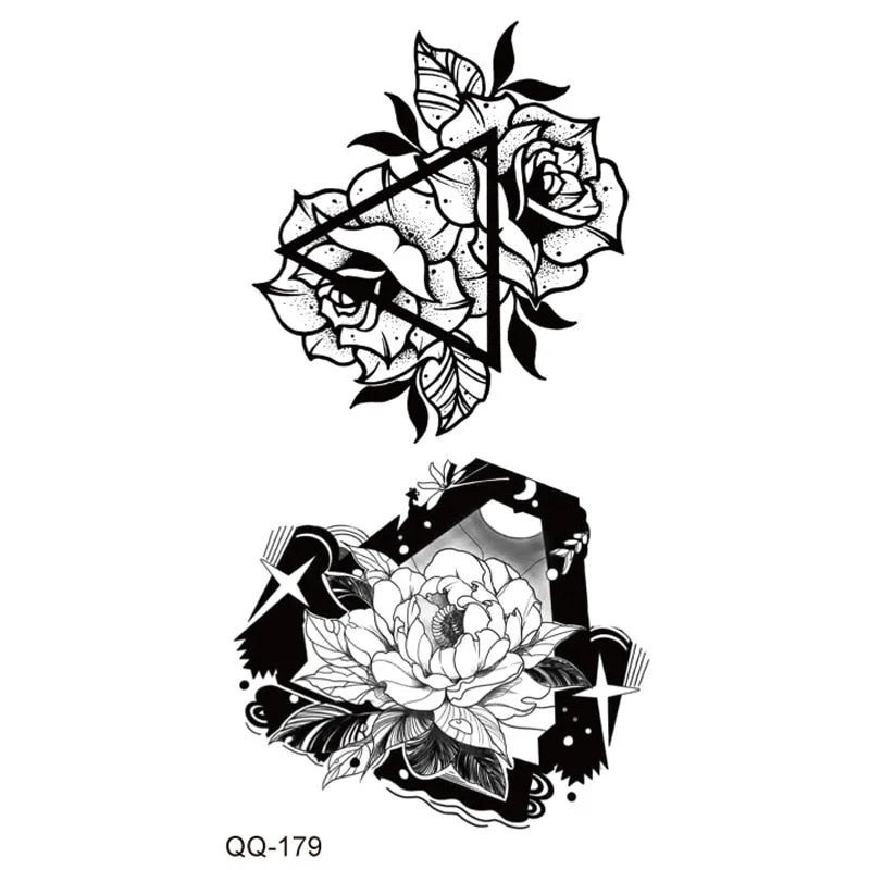 Tattoo Sticker Clock Skull Temporary Sleeve Tattoo Waterproof Sexy Body Art Fashion