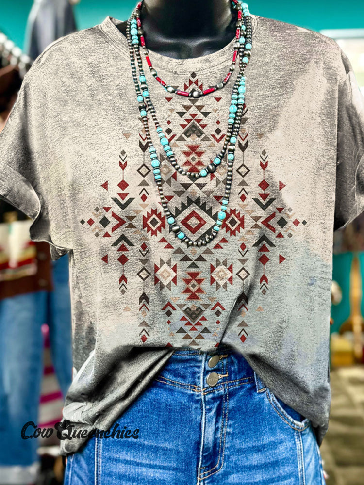 Aztec Print Casual T-shirt T-shirt / S