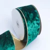 Velvet Golden Wire 5 / 6.3cm x 5 yards Christmas Gift Wrapping Ribbon