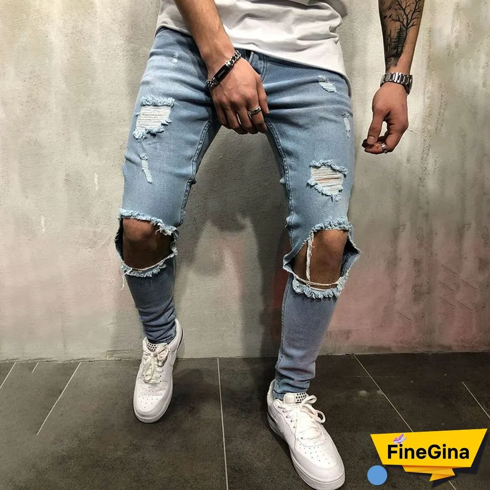 Men's Casual Fashion Ripped Slim Fit Jeans